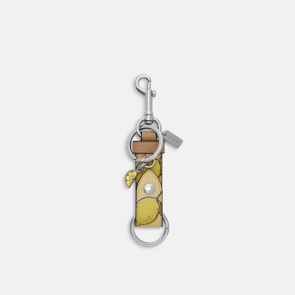 Coach Trigger Snap Bag Charm With Lemon Print NWT